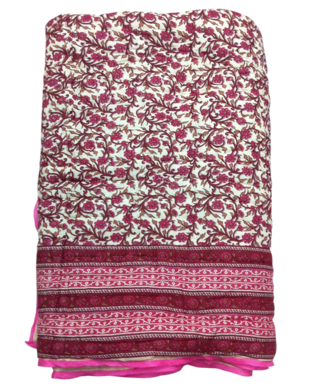 Cotton Printed Quilt Pink