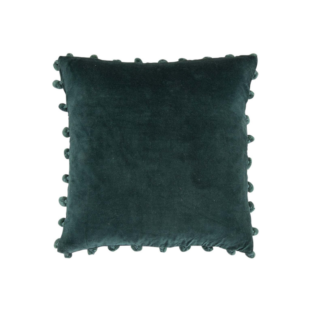 Cotton Velvet Pom-Pom Cushion Cover