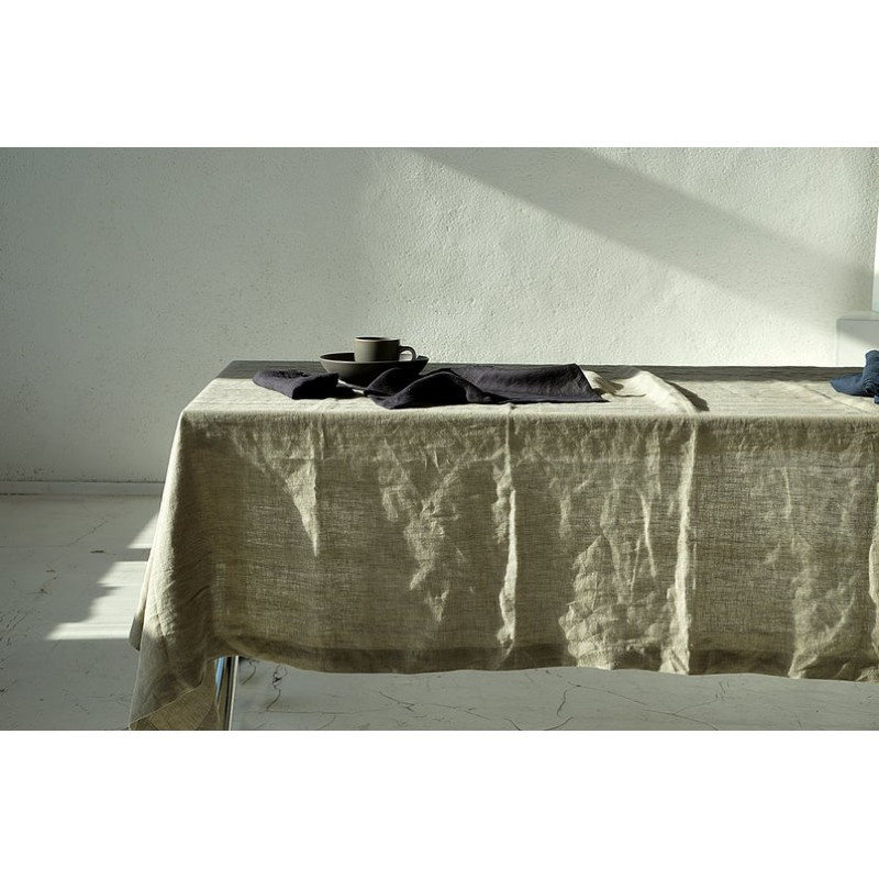 Linen Table Cloth Olive Green