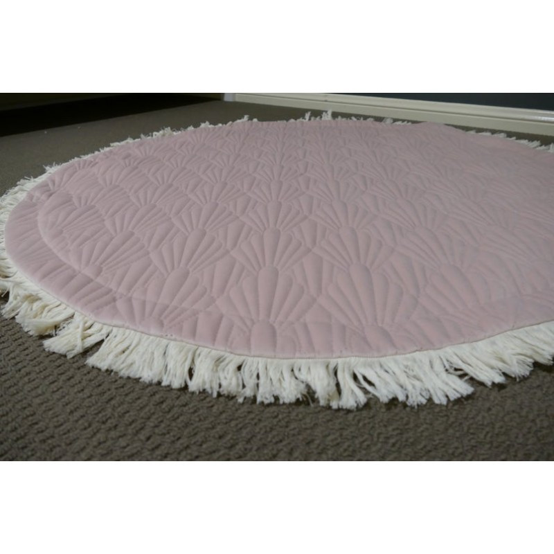 Kids Play Mat Round Quilted With Fringes