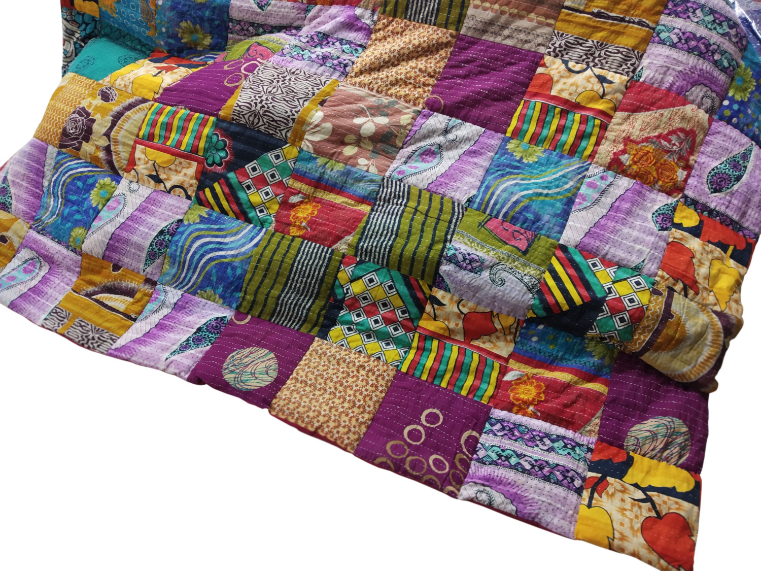 Vintage Cotton Kantha Patch quilt