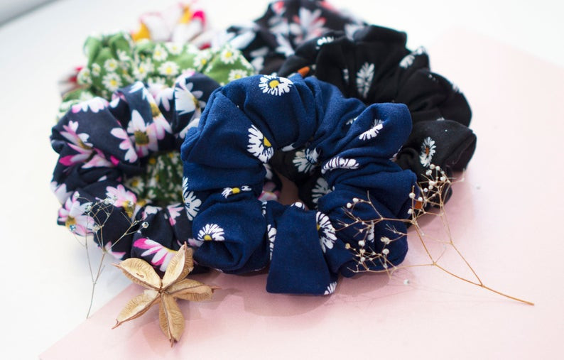Cotton Blend Soft Printed Scrunchies