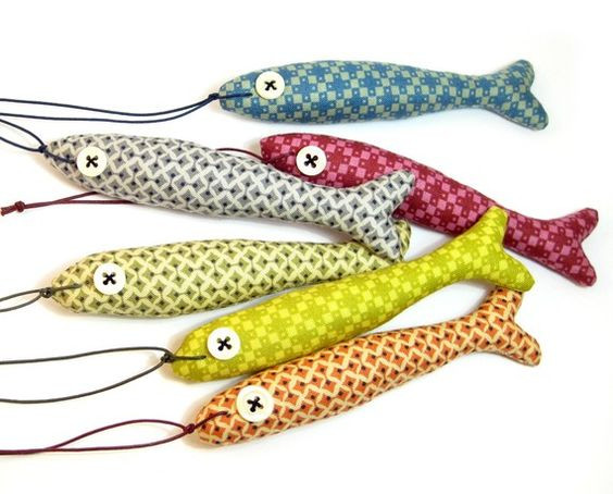 Cotton Printed Upcycled Hanging Fishes