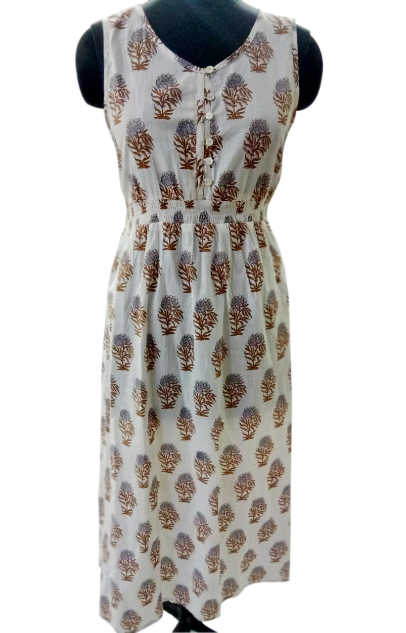 Cotton Printed Sleeveless Dress