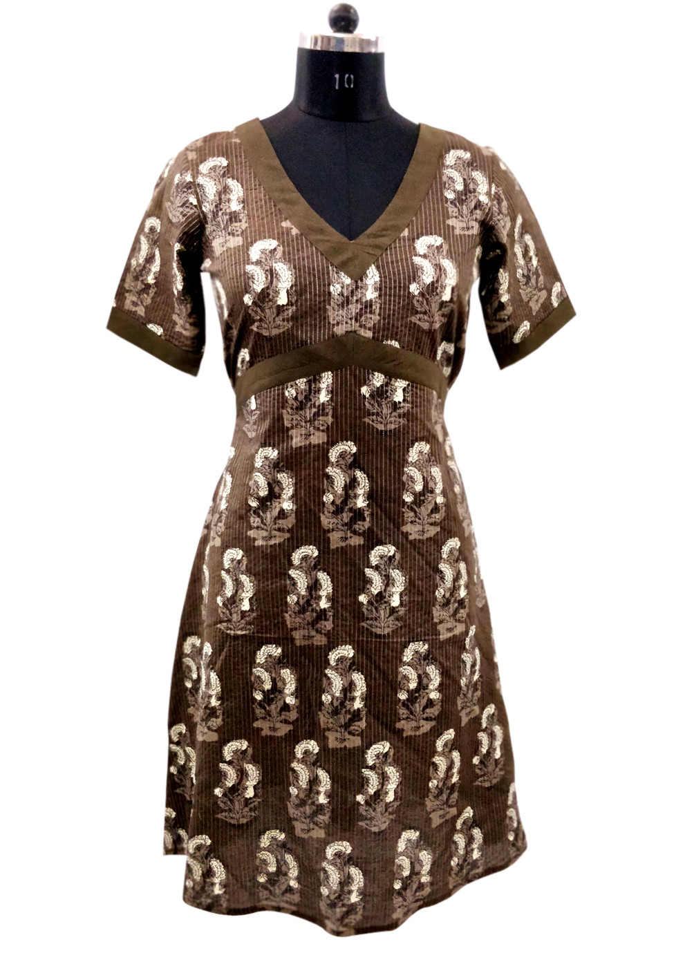 Cotton Printed Tie Belt at Waist