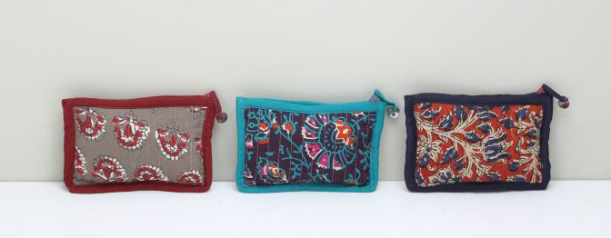 Cotton Printed Quilted Coin Pouch