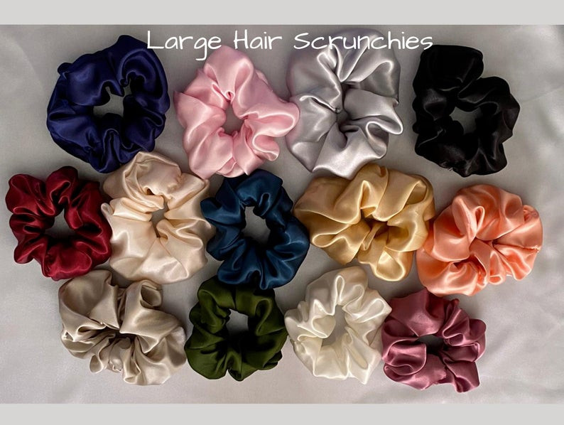 Satin Silk Solid Dye Big Scrunches