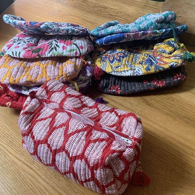 Cotton Printed Assorted Cosmetic Pouch