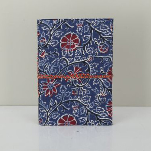 Block Printed Fabric Diary With White Paper