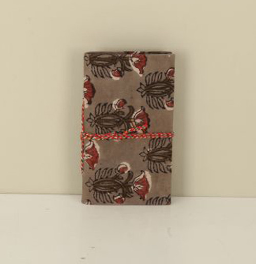 Block Printed Fabric White Paper Diary