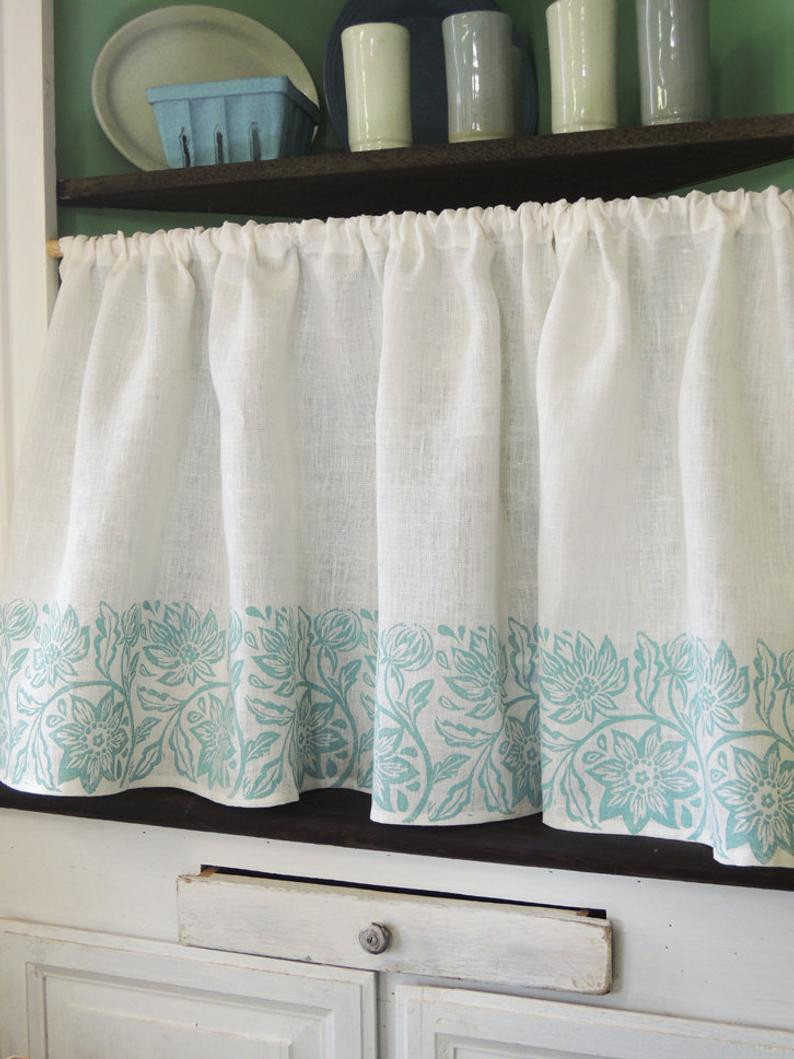 Cotton Voil Border Printed Window Curtain