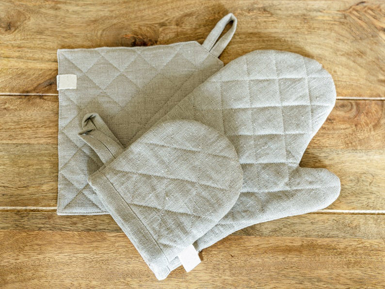 Linen Solid Dye Mitten, Pot Holder