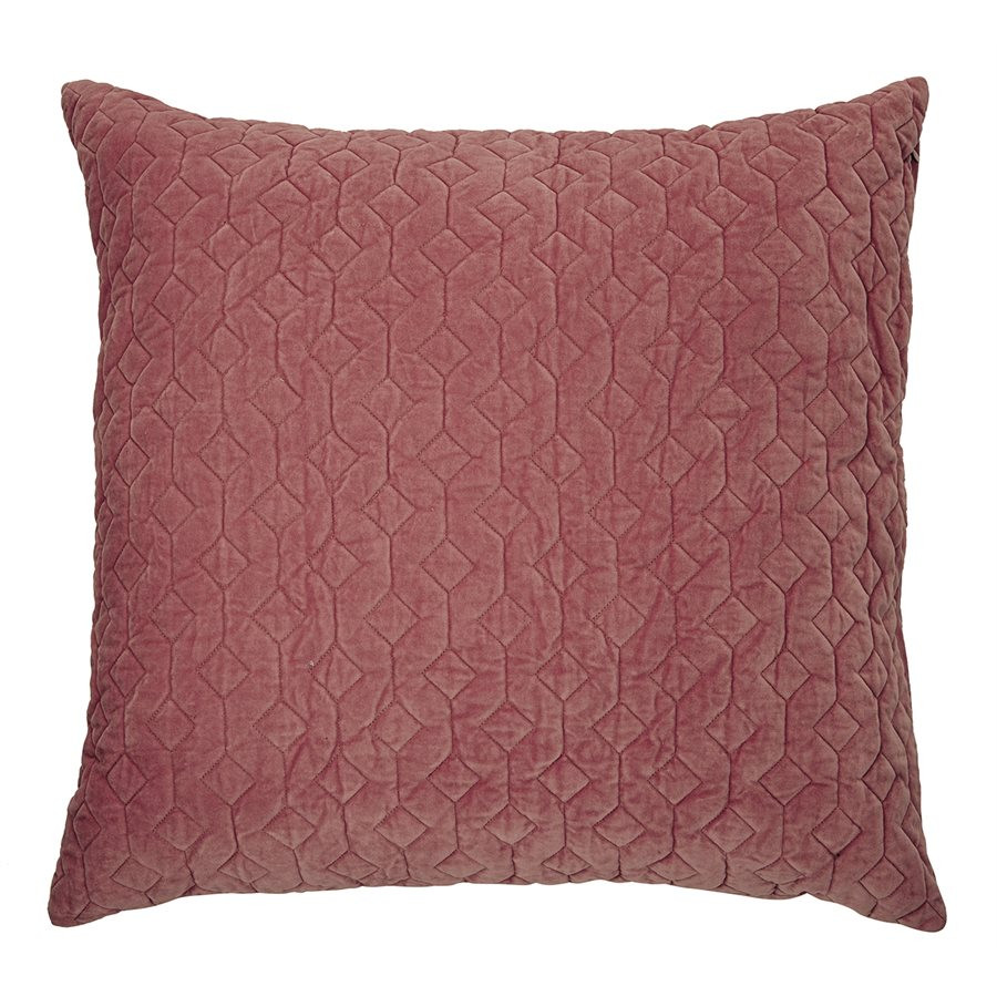 Cotton Velvet Quilted Cushion Cover Peach