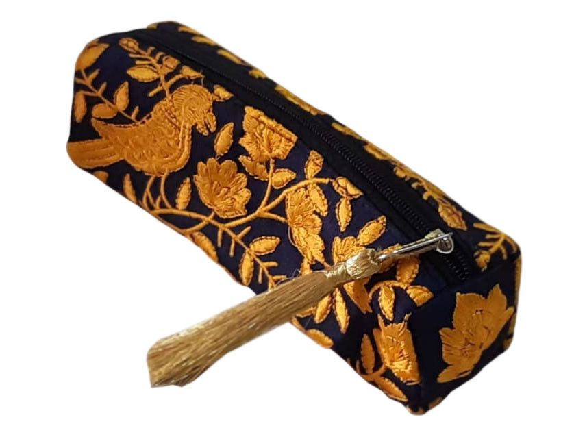 Rayon Velvet Embroidery Pencil Case