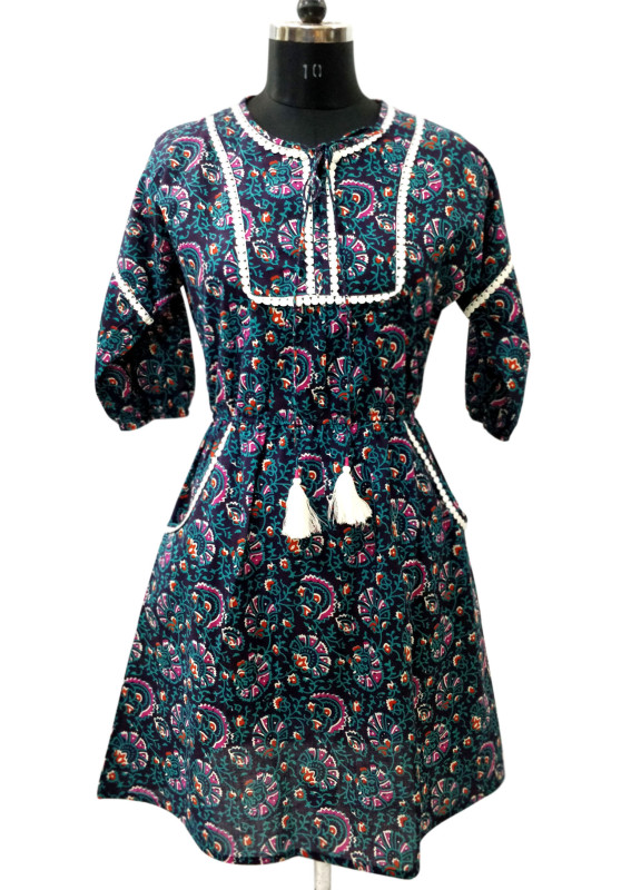 Cotton Printed Tunic with Lace