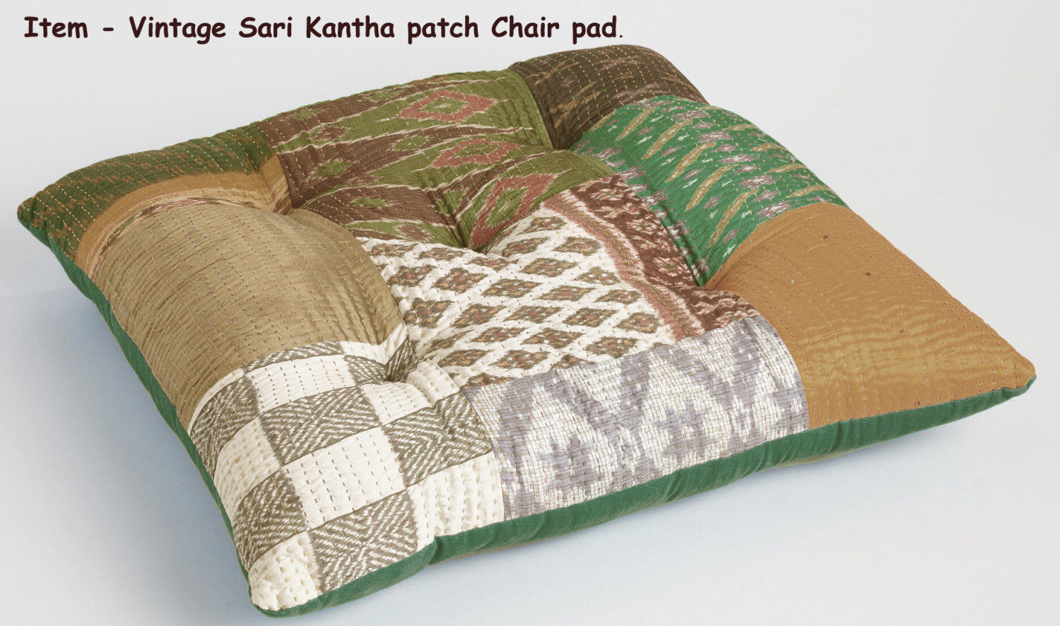 Vintage Cotton Kantha Gudri Patch Chair Pad