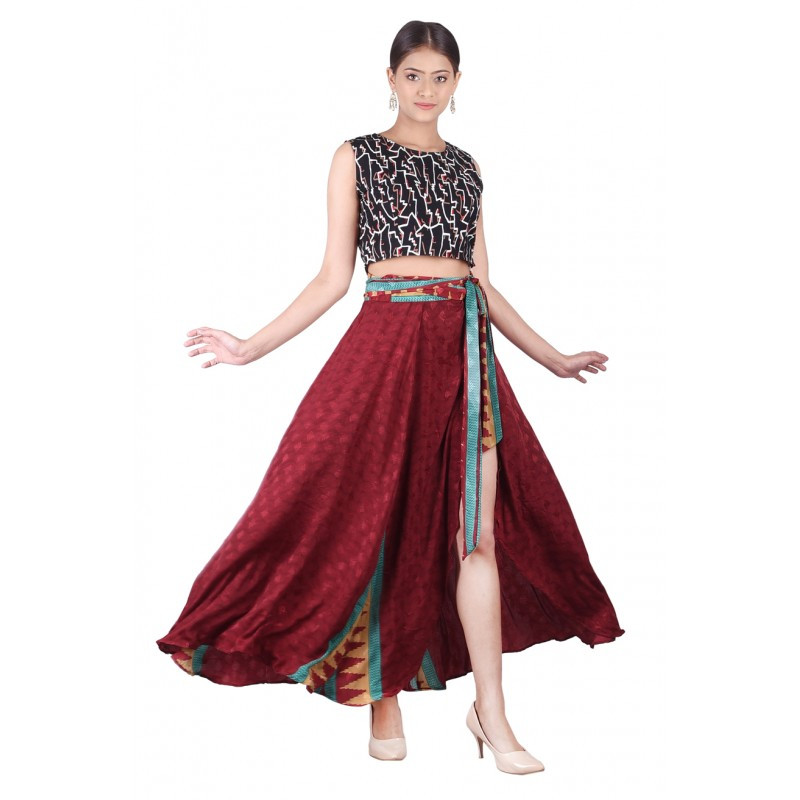 Vintage Silk Sari Recycled Wrap Skirt