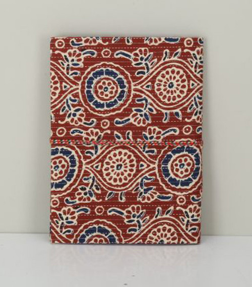 Printed Fabric Diary With White Paper
