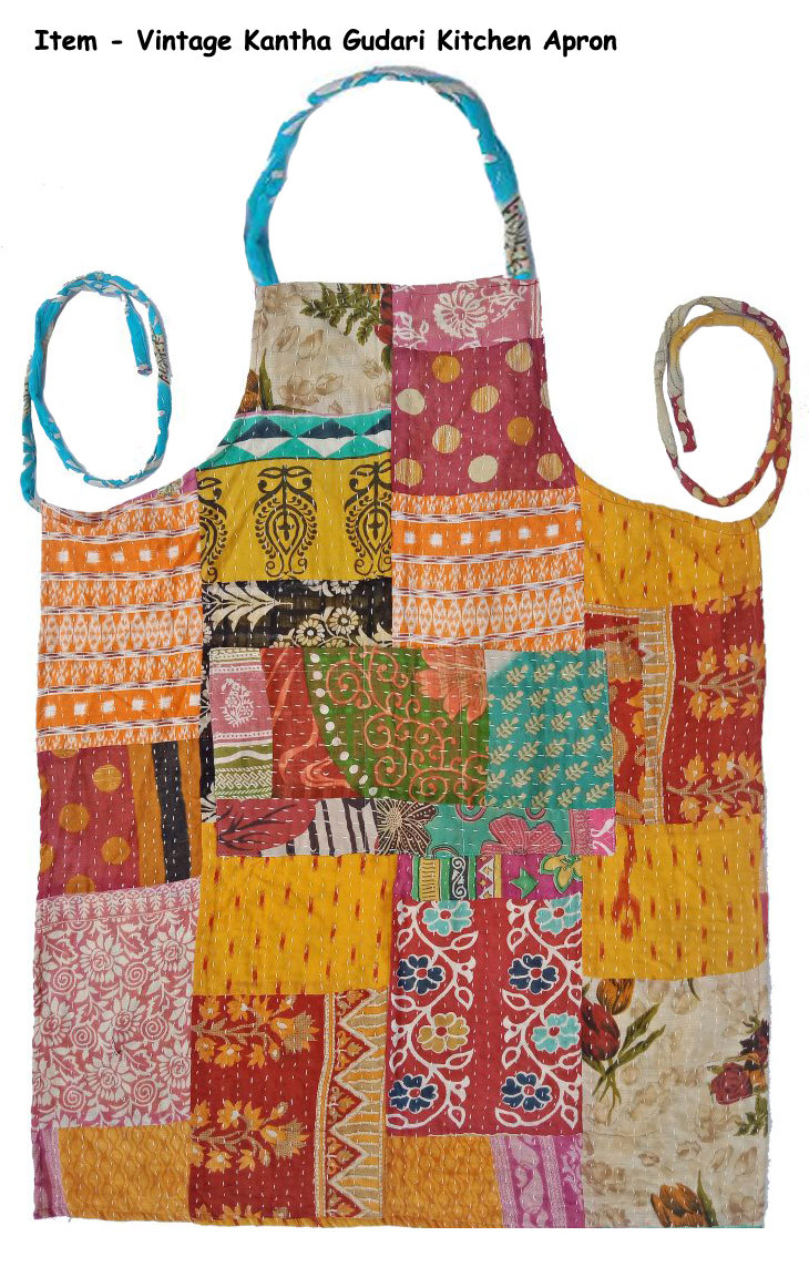 Vintage Cotton Kantha Gudri Patch Apron