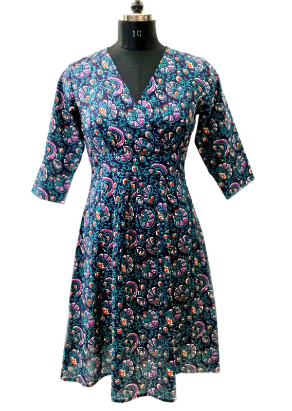 Cotton Printed Overlap Tunic