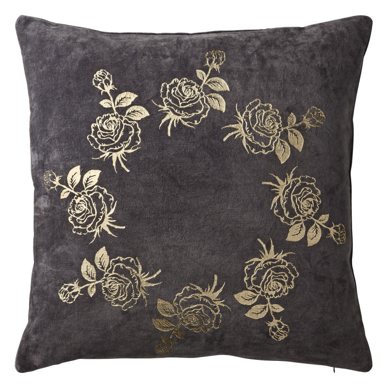 Cotton Velvet Gold Printed Cushion Cover
