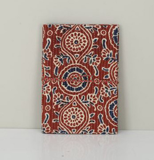 Cotton Printed Hand Block Fabric Diary with White Paper
