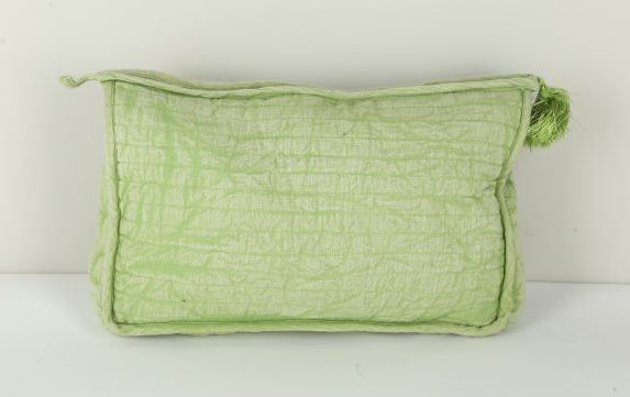 Cotton Slub Stone Wash Cosmetic Bag Light Green