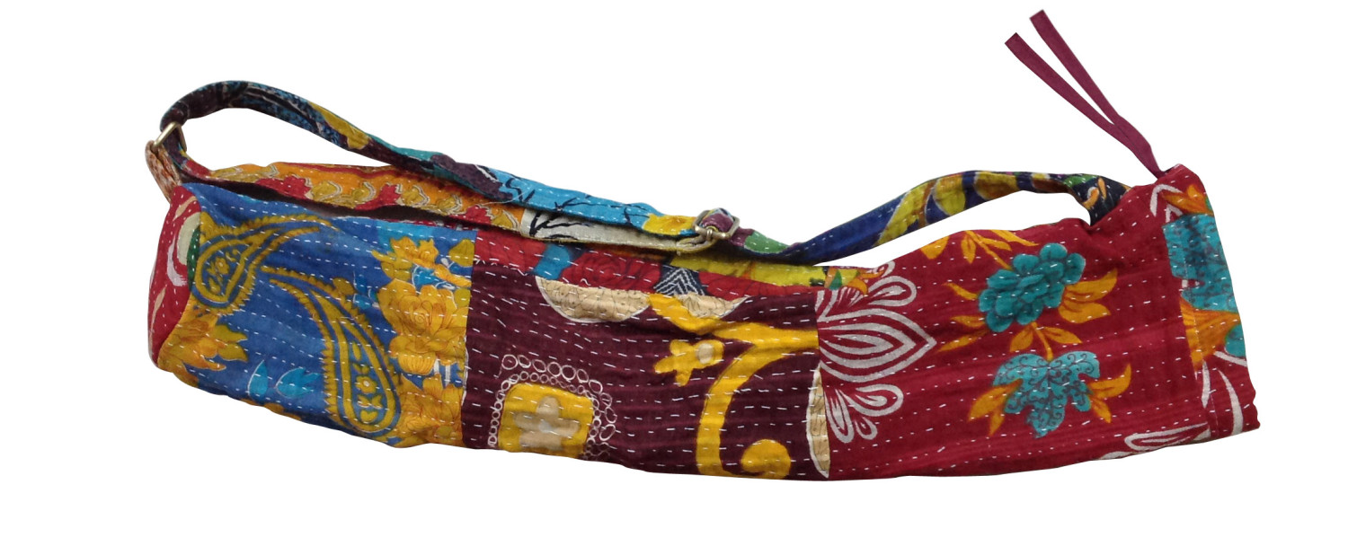 Vintage Kantha Gudari Patch Yoga Mat Bag