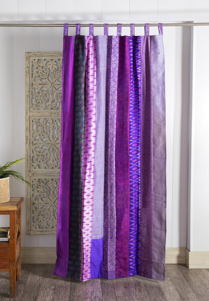 Vintage Old Sari Blue Tone Panel Curtain