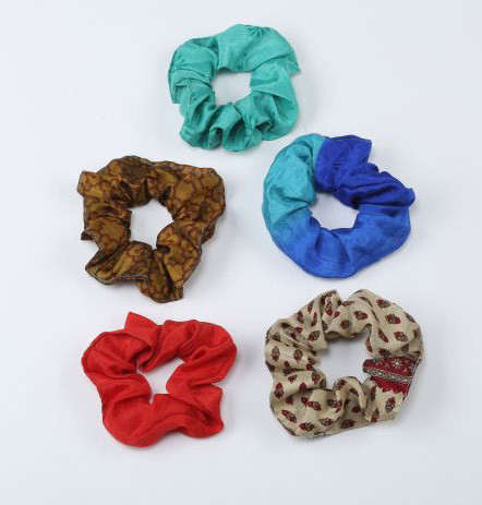 Vintage Sari Hair Scrunchies