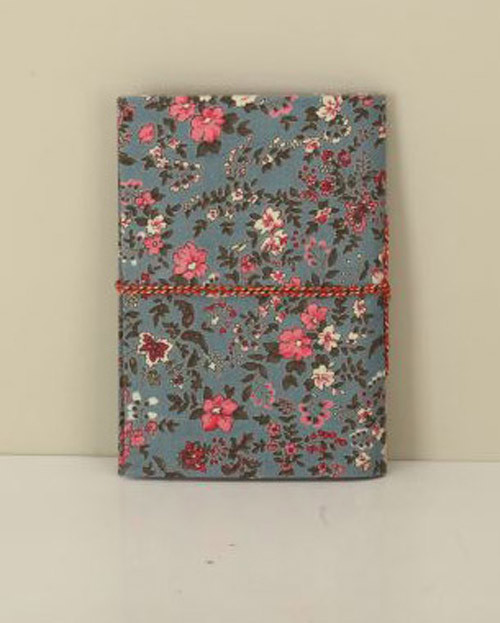 Printed Cotton Fabric Diary With White Paper