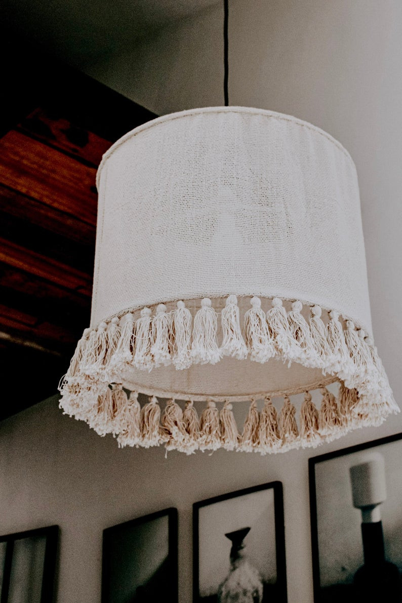 Cotton Khadi Tassels Lampshade